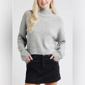68. BP. $59 Oversize Cozy Mock Neck Sweater in grey